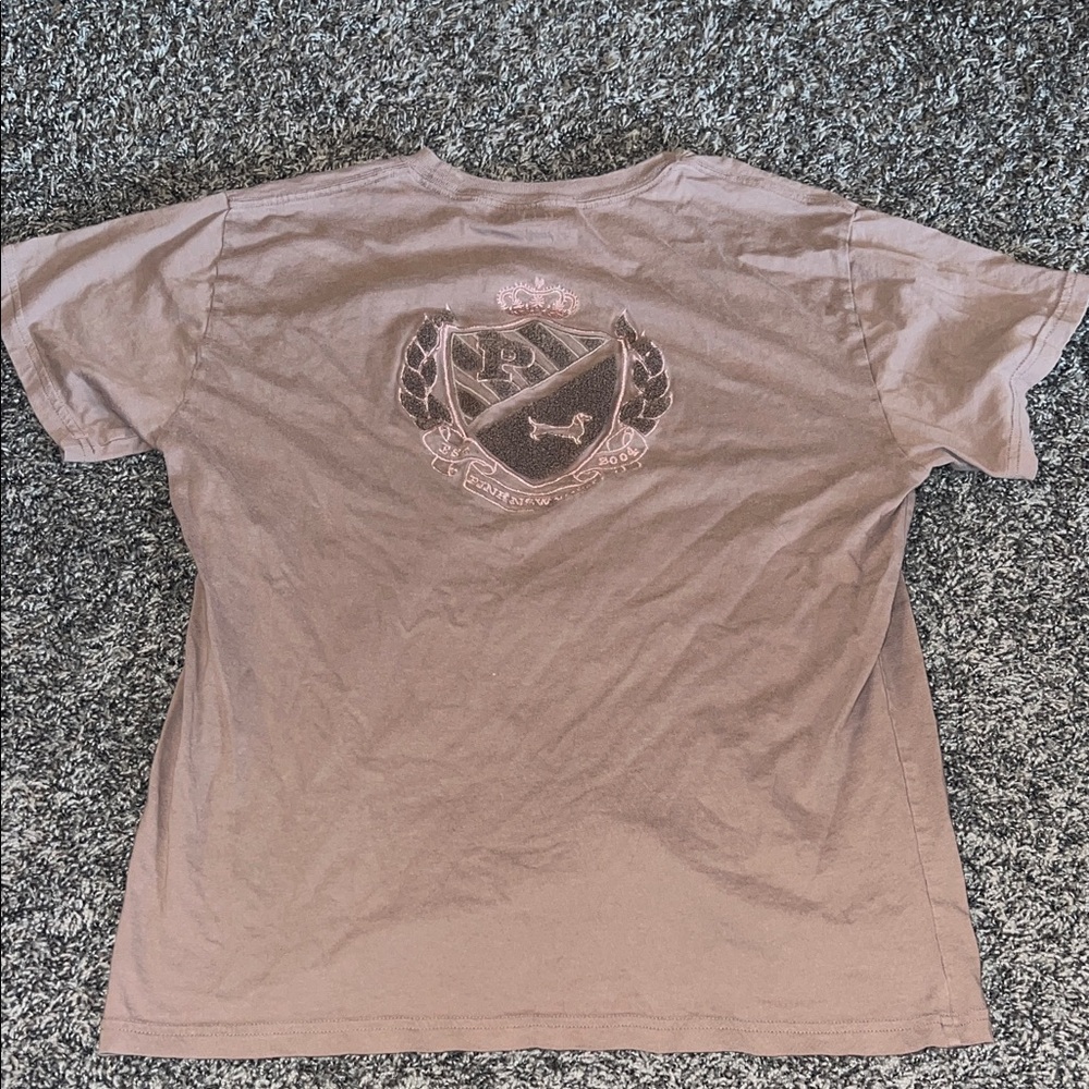PINK Victoria's Secret Dusty Rose and Brown Logo Tee